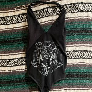 BLACK CRAFT CULT American Apparel Pentagram Bodysuit SIZE L